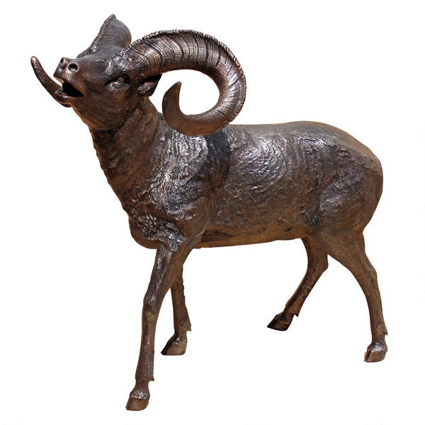 Life Sized Big Horn Sheep Bronze Garden Statue Outdoor Decorative